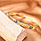 1.97 Ct. Boulder Opal and Blue Sapphire Bangle in Yellow Gold Plated Sterling Silver