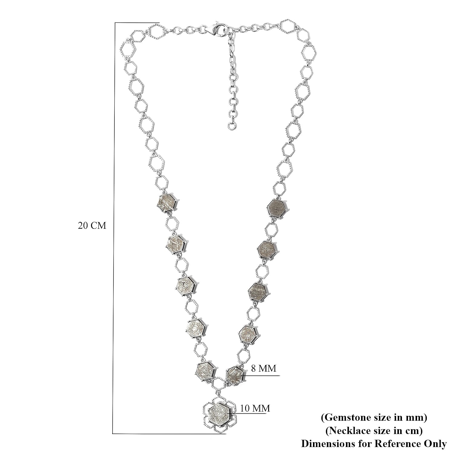 Meteorite Necklace (Size 18 with 2 inch Extender) in Platinum Overlay Sterling Silver 66.23 Ct, Silver Wt. 15.11 Gms