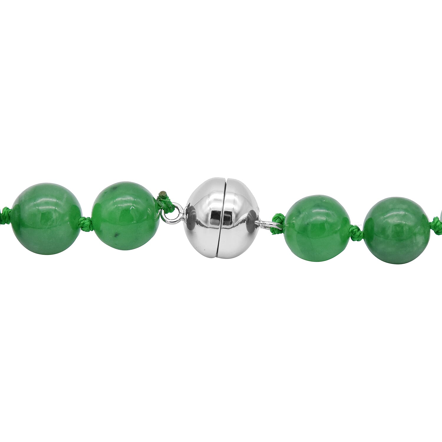 Green Jade Dragon Necklace (Size 24) in Rhodium Overlay Sterling Silver 731.00 Ct.