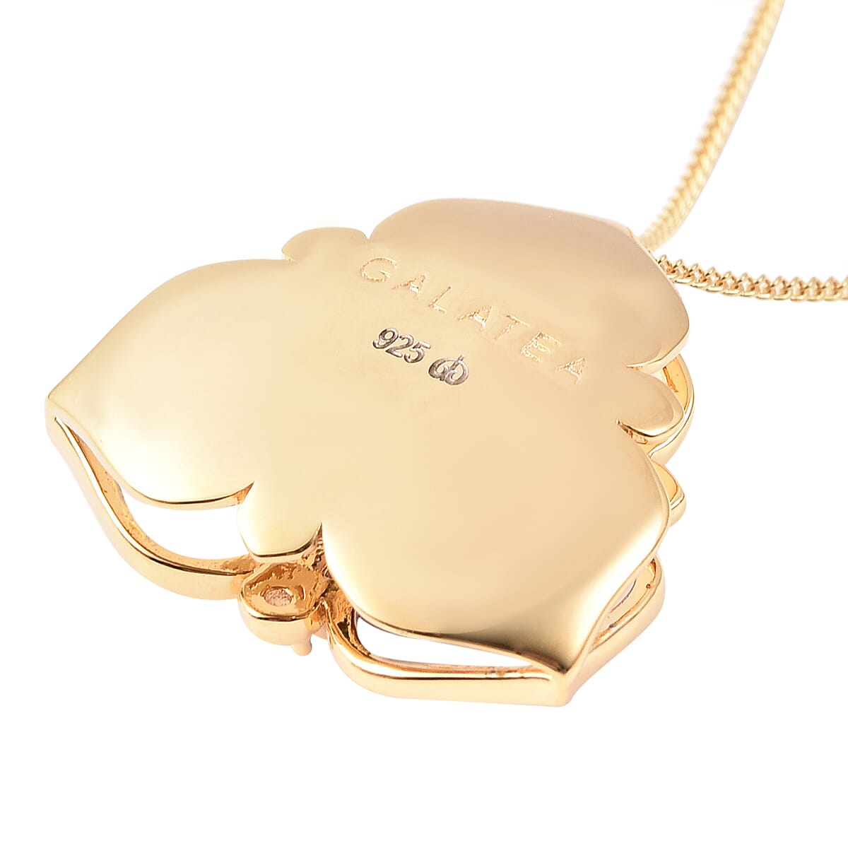 Galatea DavinChi Cut Collection - Amethyst, Mozambique Garnet, Natural Zircon and Chrome Diopside Pendant with Chain (Size 18) in Yellow Gold Overlay Sterling Silver 3.07 Ct.