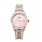 EON 1962 Swiss Movement 5ATM Water Resistant Watch with White Moissanite Embellishments, Pink Mother of Pearl Dial and Dual Tone Stainless Steel Strap