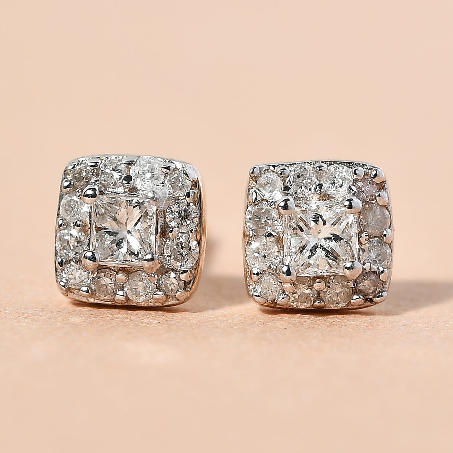 9K Yellow Gold SGL Certified Diamond (I3-H-I) Stud Earrings (With Push Back) 0.24 Ct