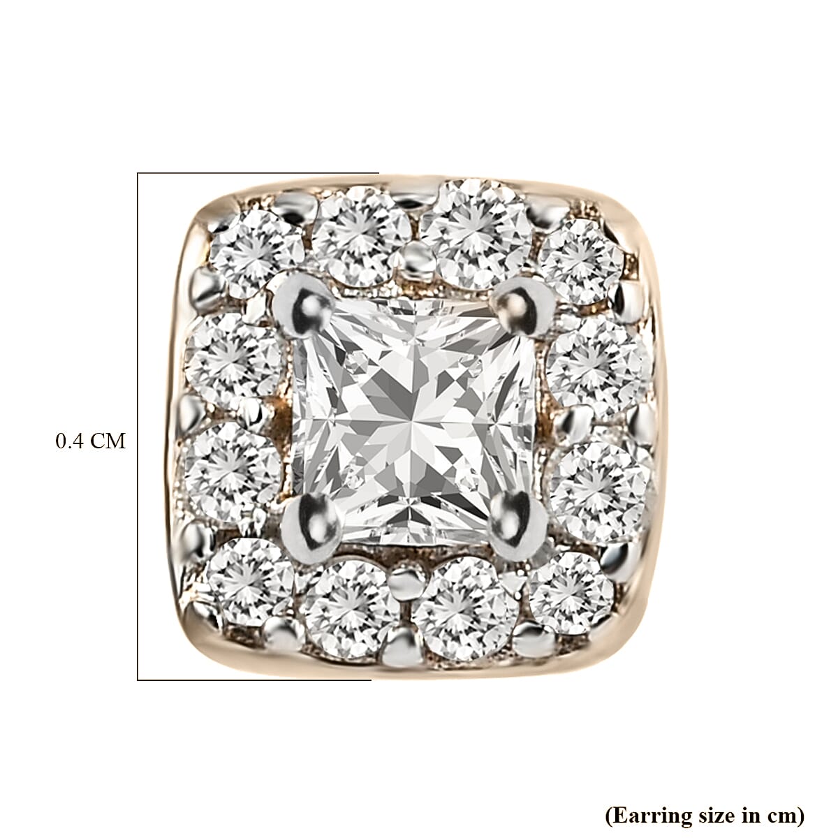 9K Yellow Gold SGL Certified Diamond (I3-H-I) Stud Earrings (With Push Back) 0.24 Ct