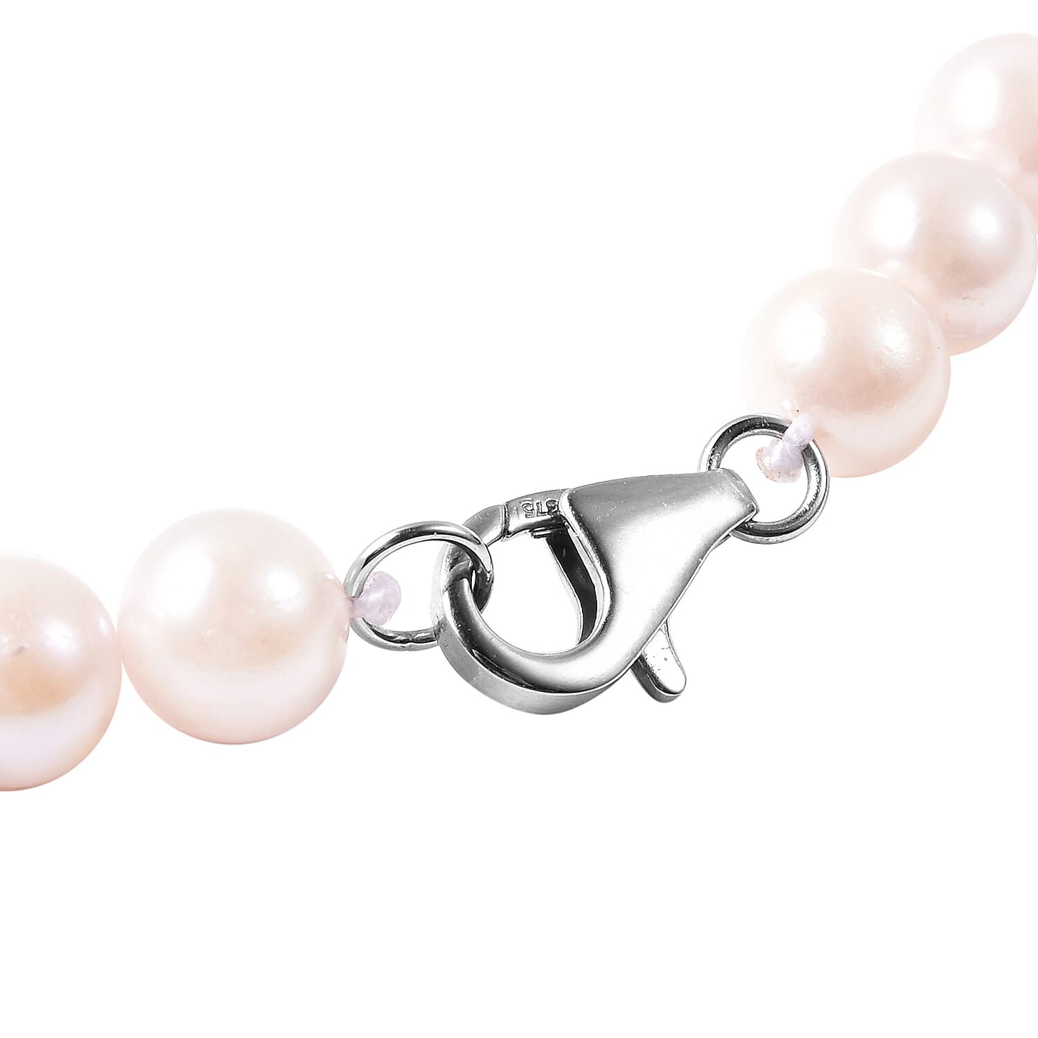 Designer Inspired 9K White Gold Japanese Akoya Pearl and Natural Cambodian Zircon Necklace (Size 20)