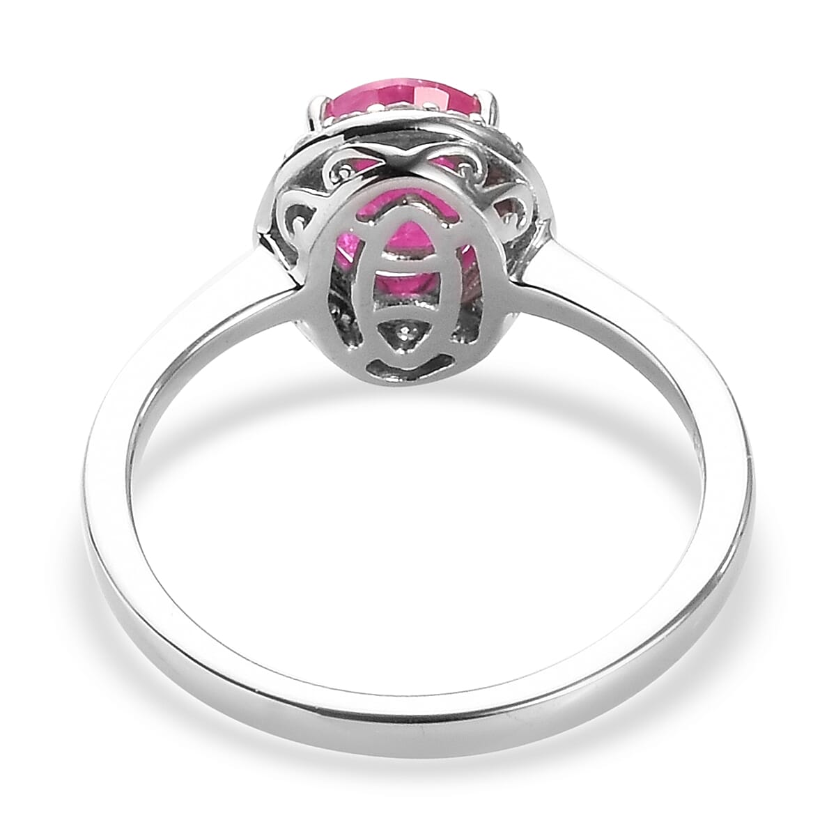 RHAPSODY 950 Platinum AAAA Natural Mozambique Ruby and Diamond (VS-E-F) Halo Ring 1.75 Ct Plt Wt 4.74 Gms