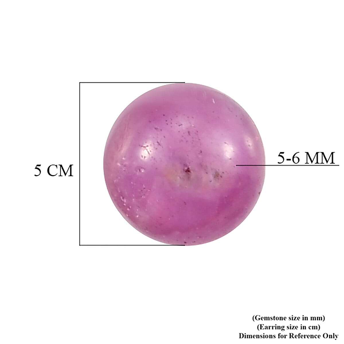 African Ruby (FF) Ball Stud Earrings (with Push Back) in Sterling Silver