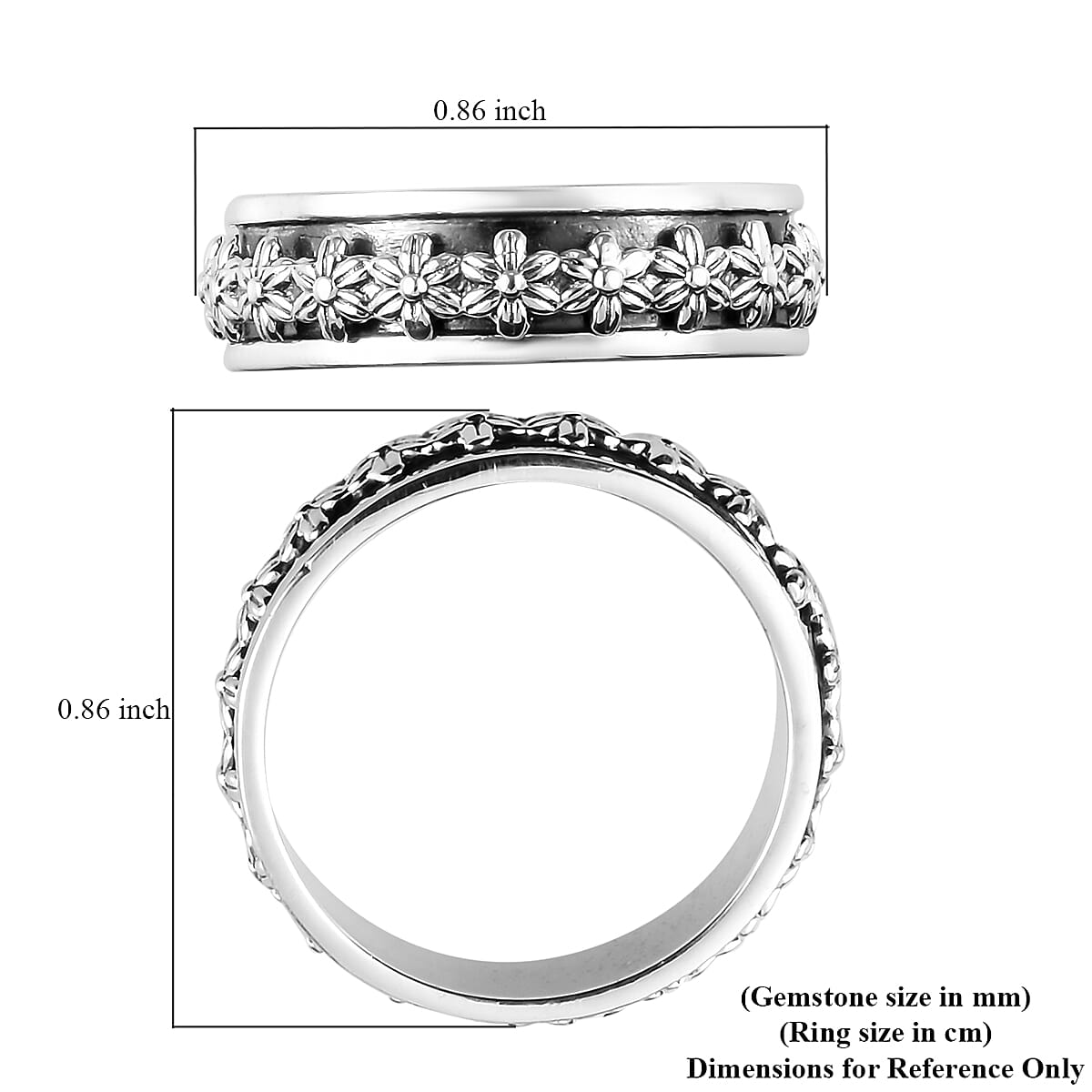 D'Joy - Sterling Silver Stackable Floral Ring
