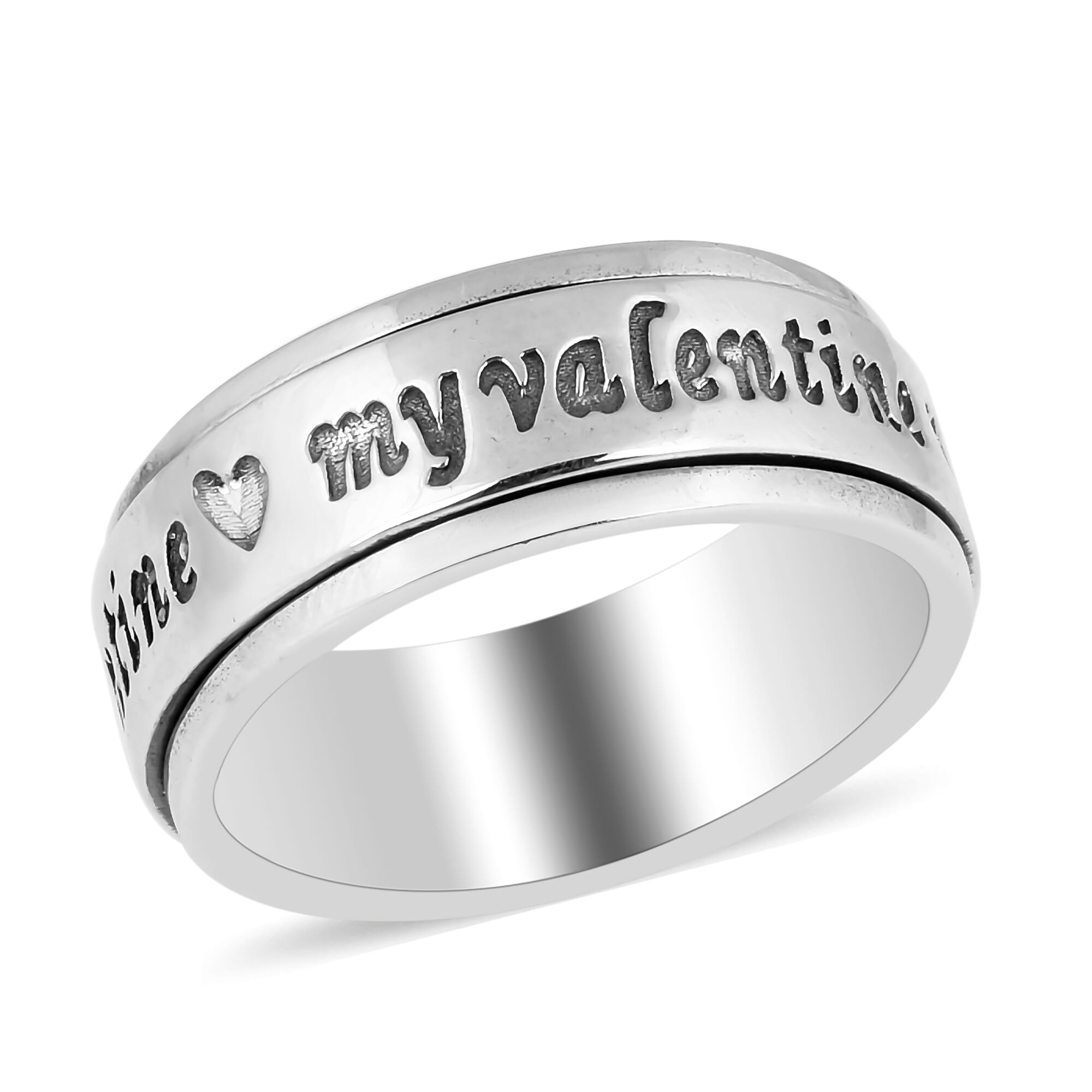 Sterling Silver Stackable My-Valentine Engraved Ring