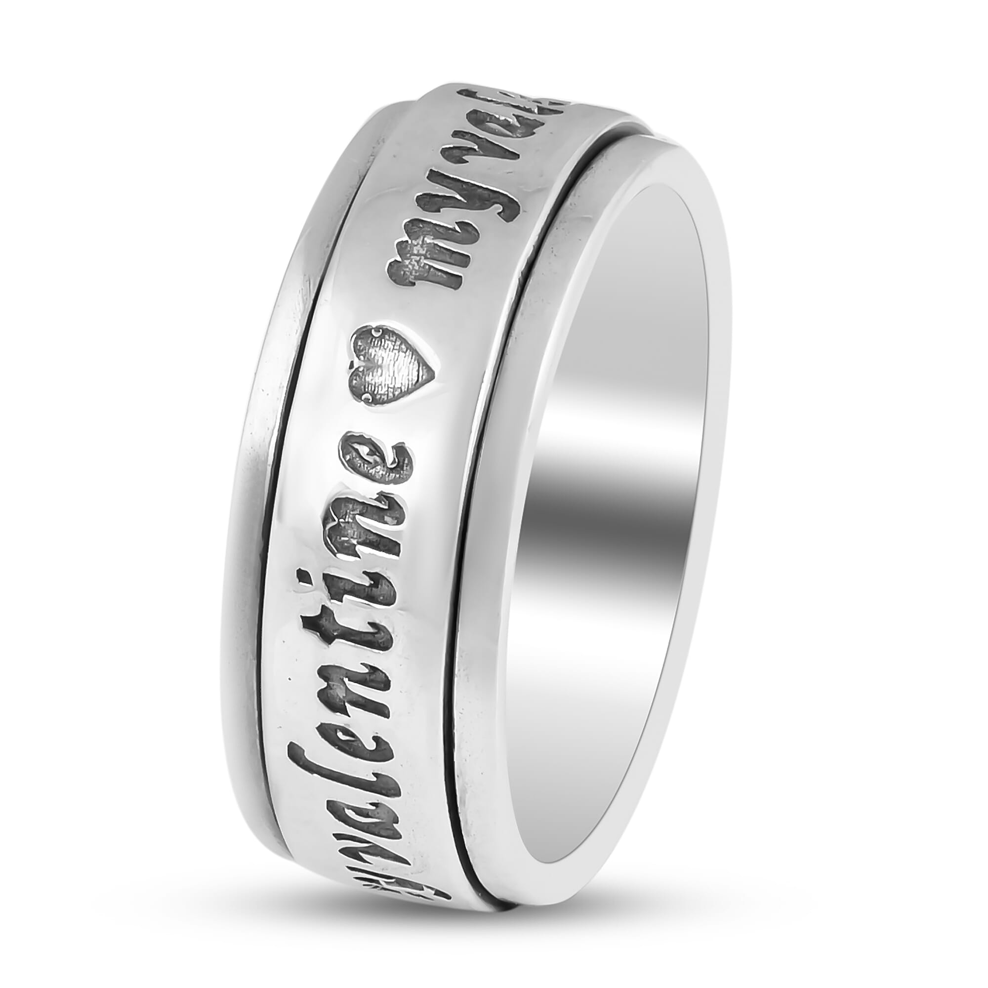Sterling Silver Stackable My-Valentine Engraved Ring