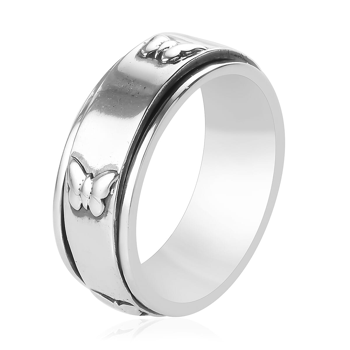 Sterling Silver Butterfly Stackable Ring