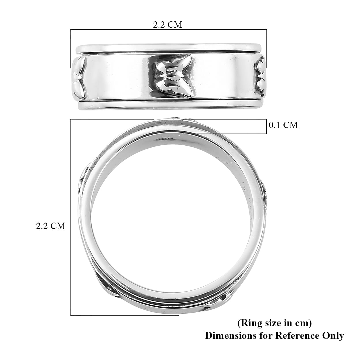 Sterling Silver Butterfly Stackable Ring