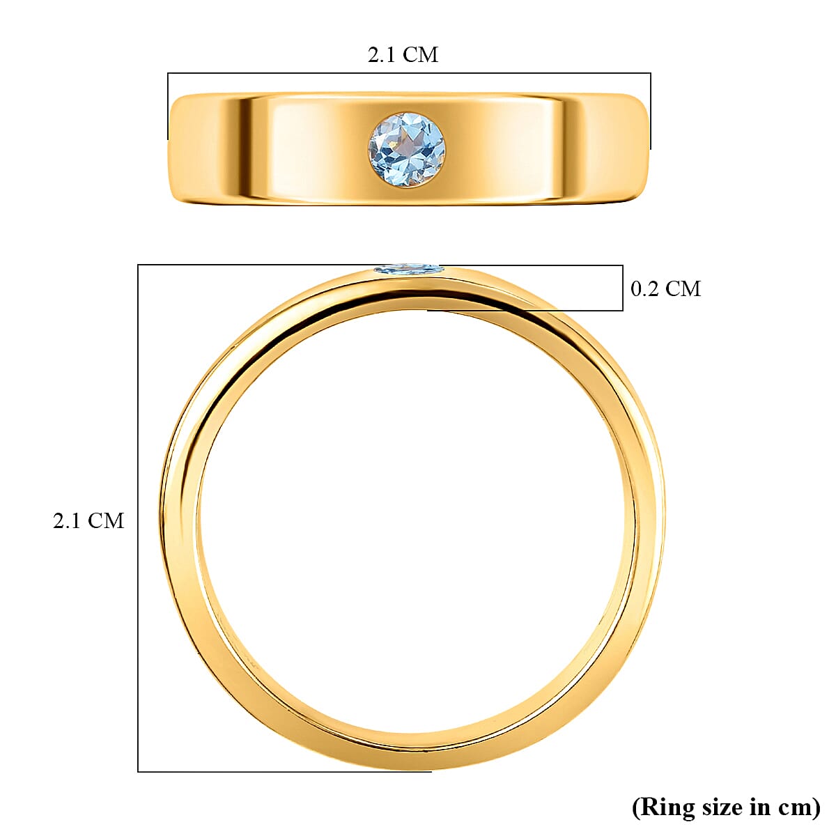 Espirito Santo Aquamarine Band Ring in 14K Gold Overlay Sterling Silver