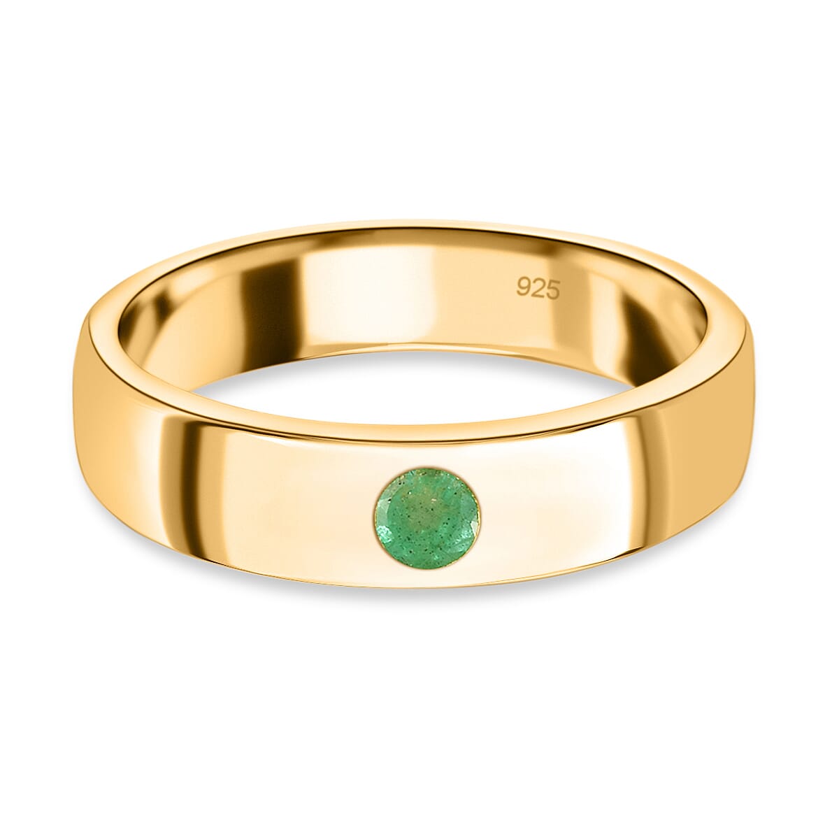 Emerald Band Ring in 14K Gold Overlay Sterling Silver