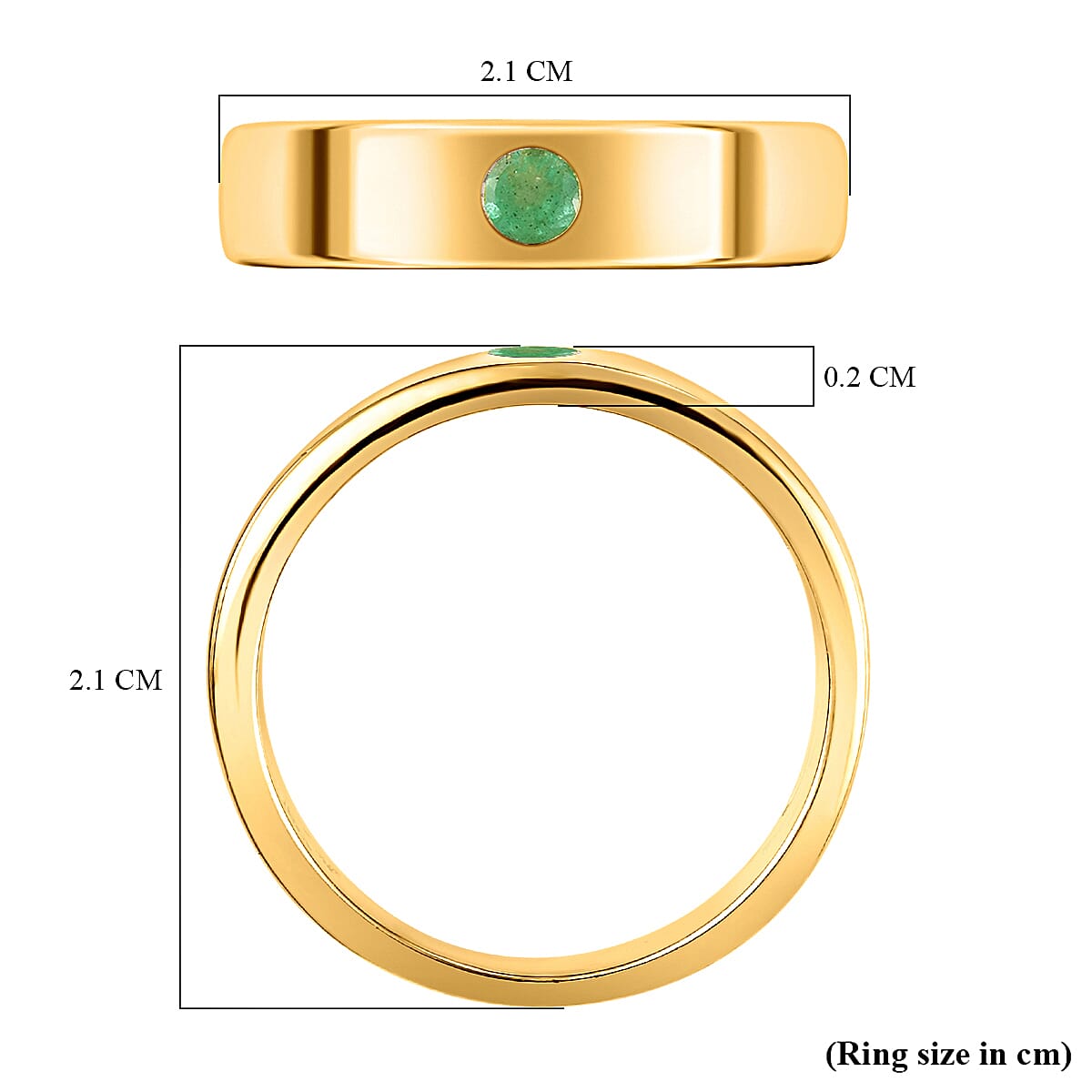 Emerald Band Ring in 14K Gold Overlay Sterling Silver