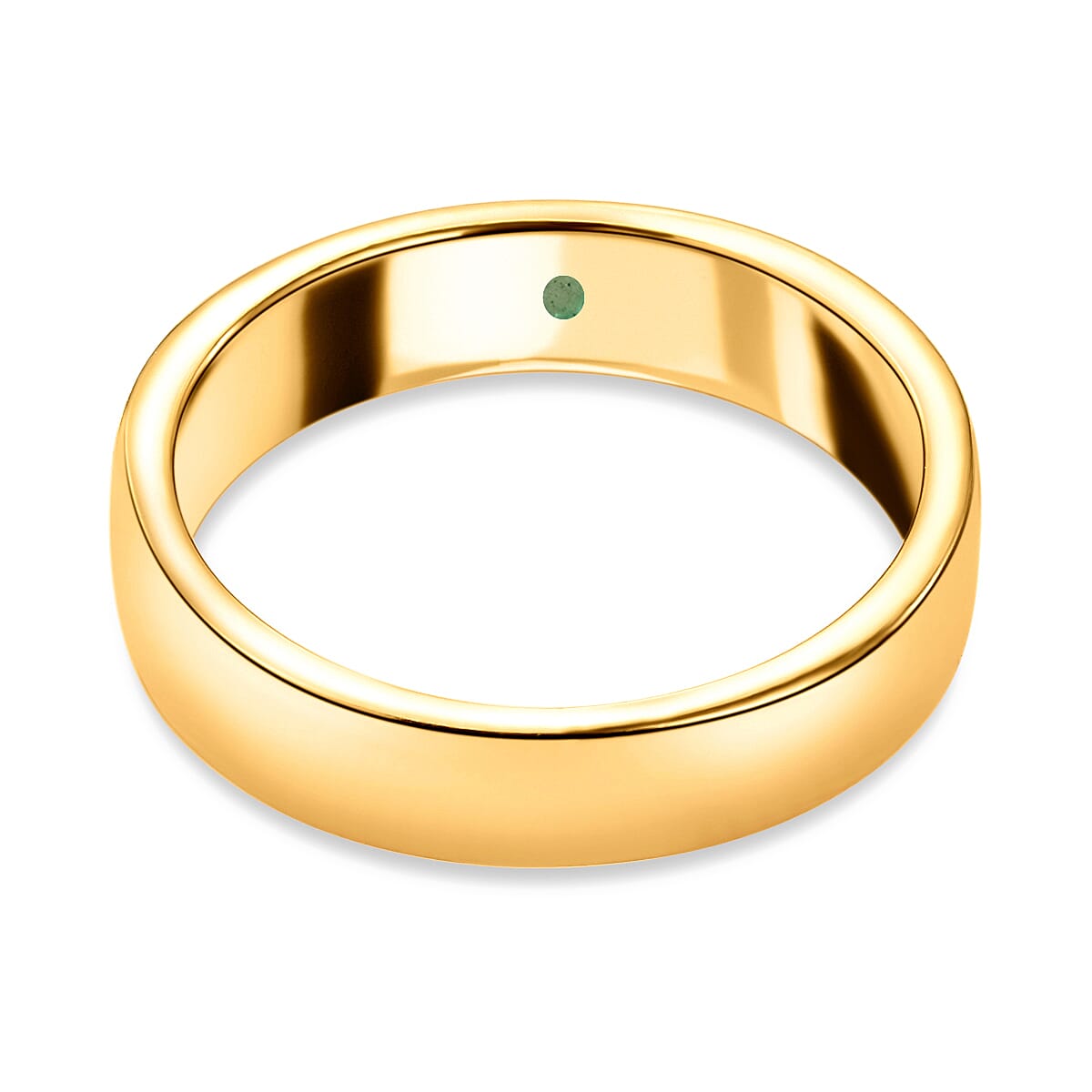 Emerald Band Ring in 14K Gold Overlay Sterling Silver