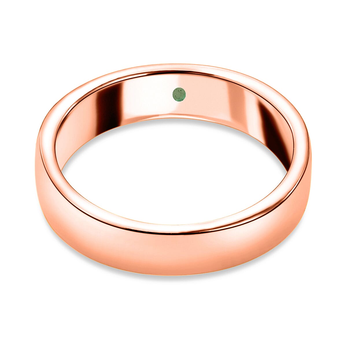 Emerald Band Ring in Rose Gold Overlay Sterling Silver