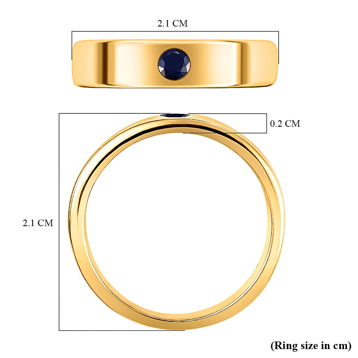 Masoala Sapphire (FF) Band Ring in 14K Gold Overlay Sterling Silver