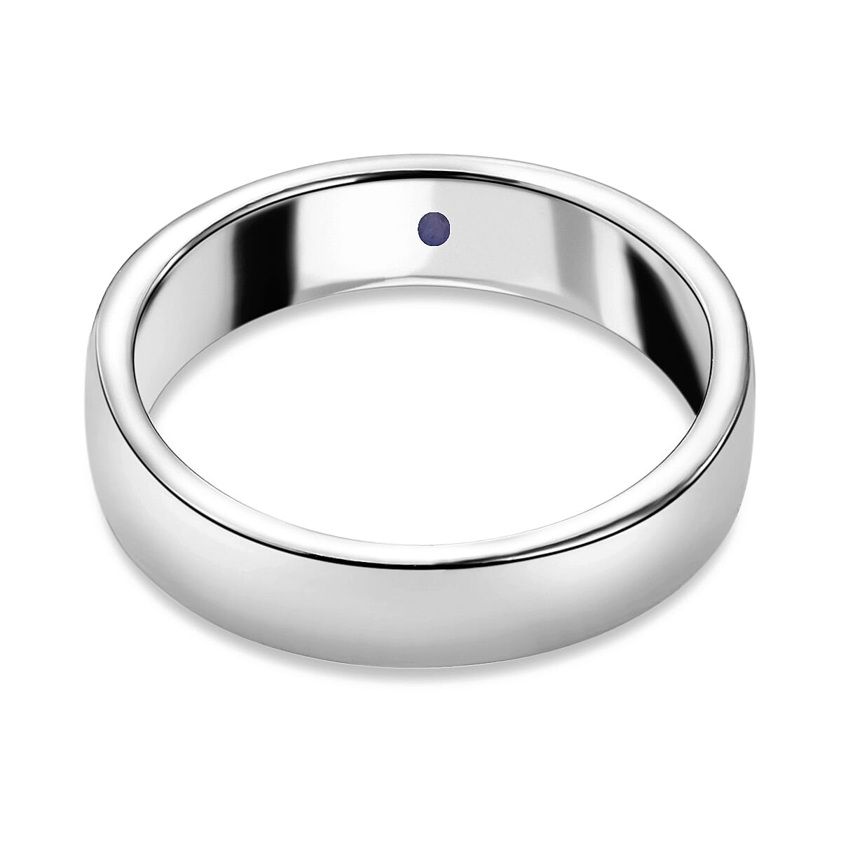 Masoala Sapphire (FF) Band Ring in Platinum Overlay Sterling Silver