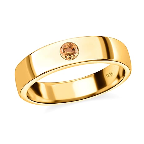 Citrine Band Ring in 14K Gold Overlay Sterling Silver