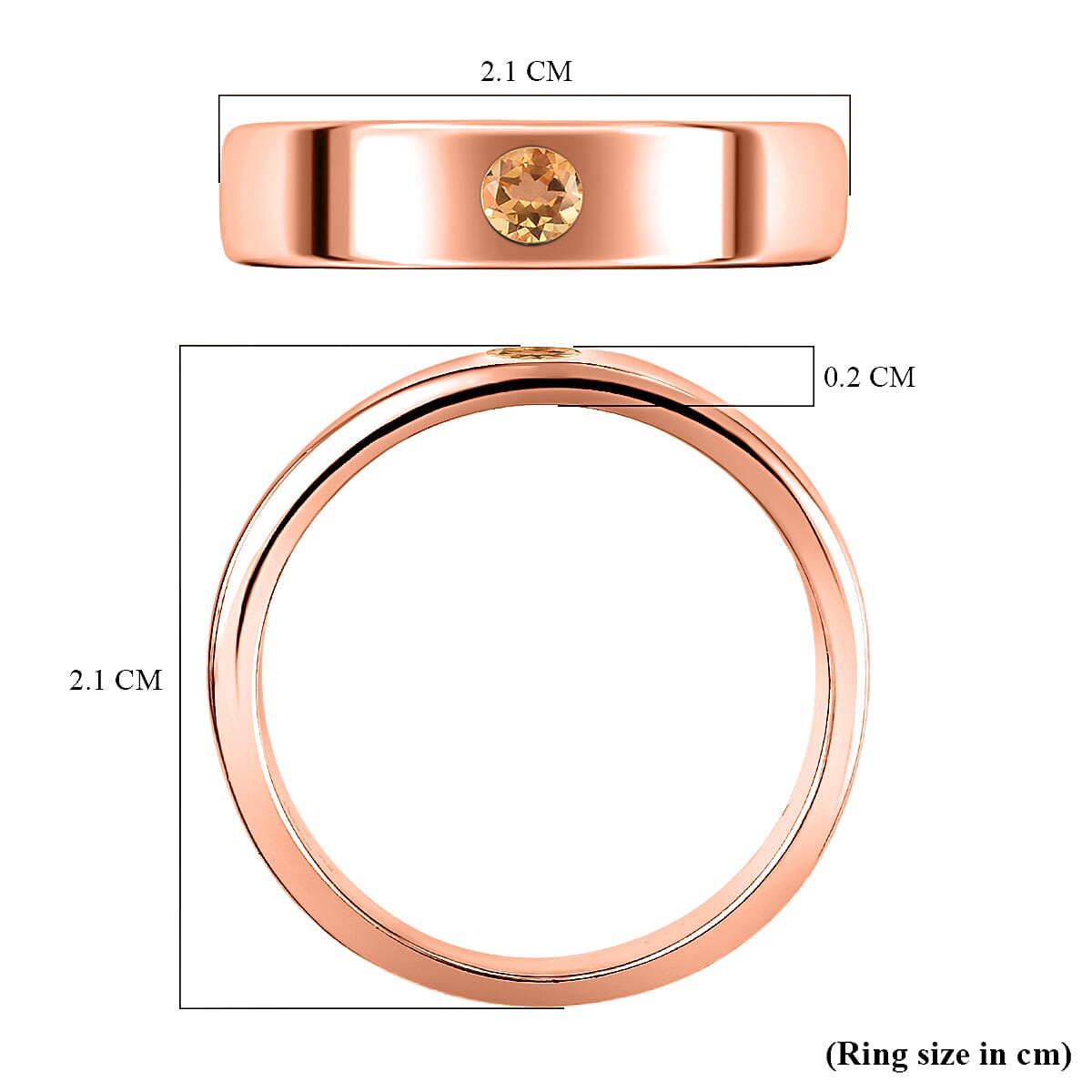 Citrine Band Ring in Rose Gold Overlay Sterling Silver