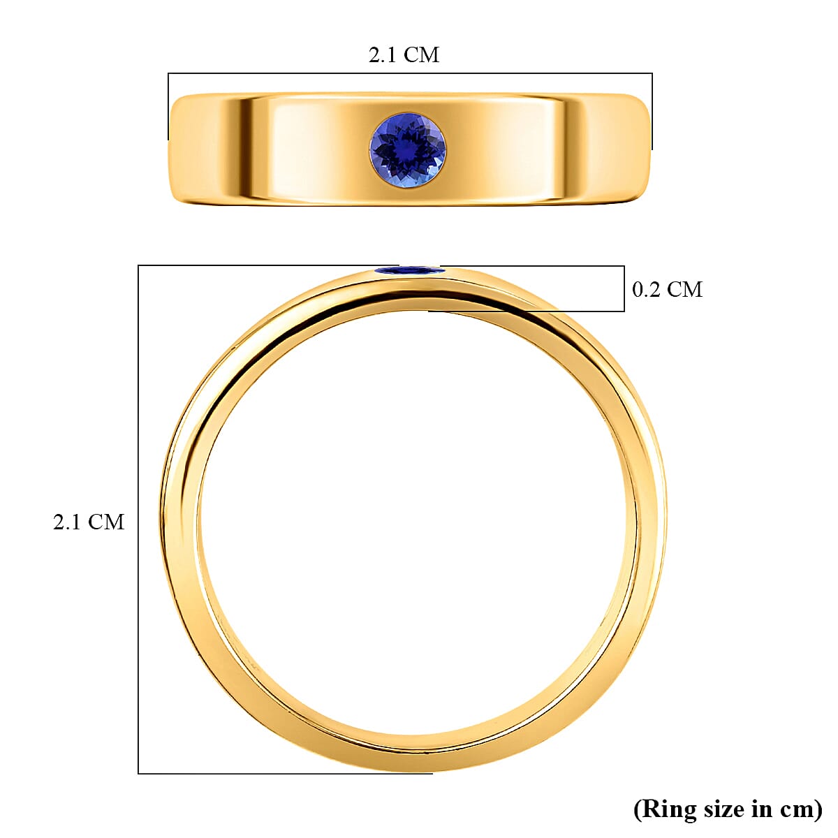 Tanzanite Band Ring in 14K Gold Overlay Sterling Silver