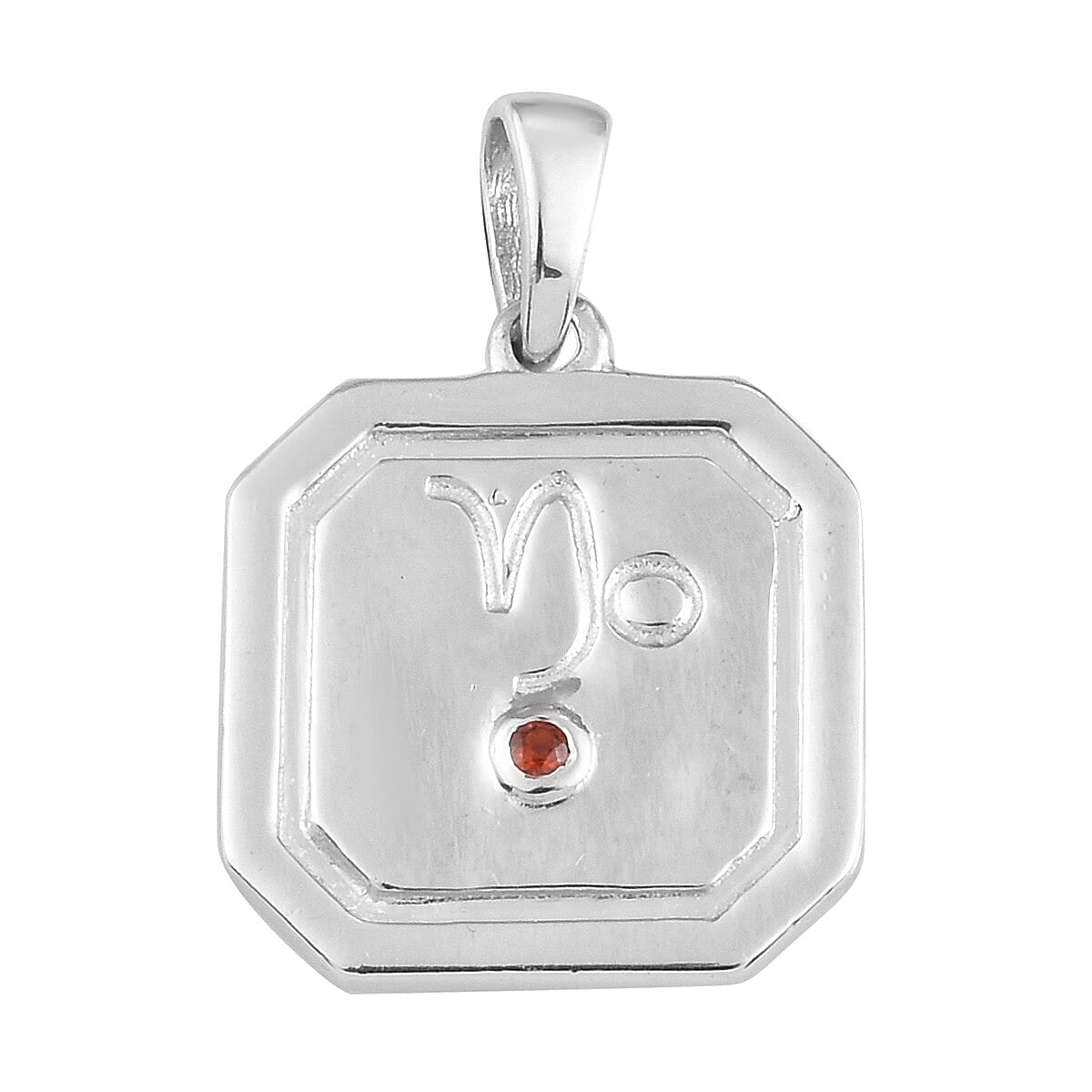 Red Garnet Capricorn Pendant in Yellow Gold and Platinum Overlay Sterling Silver