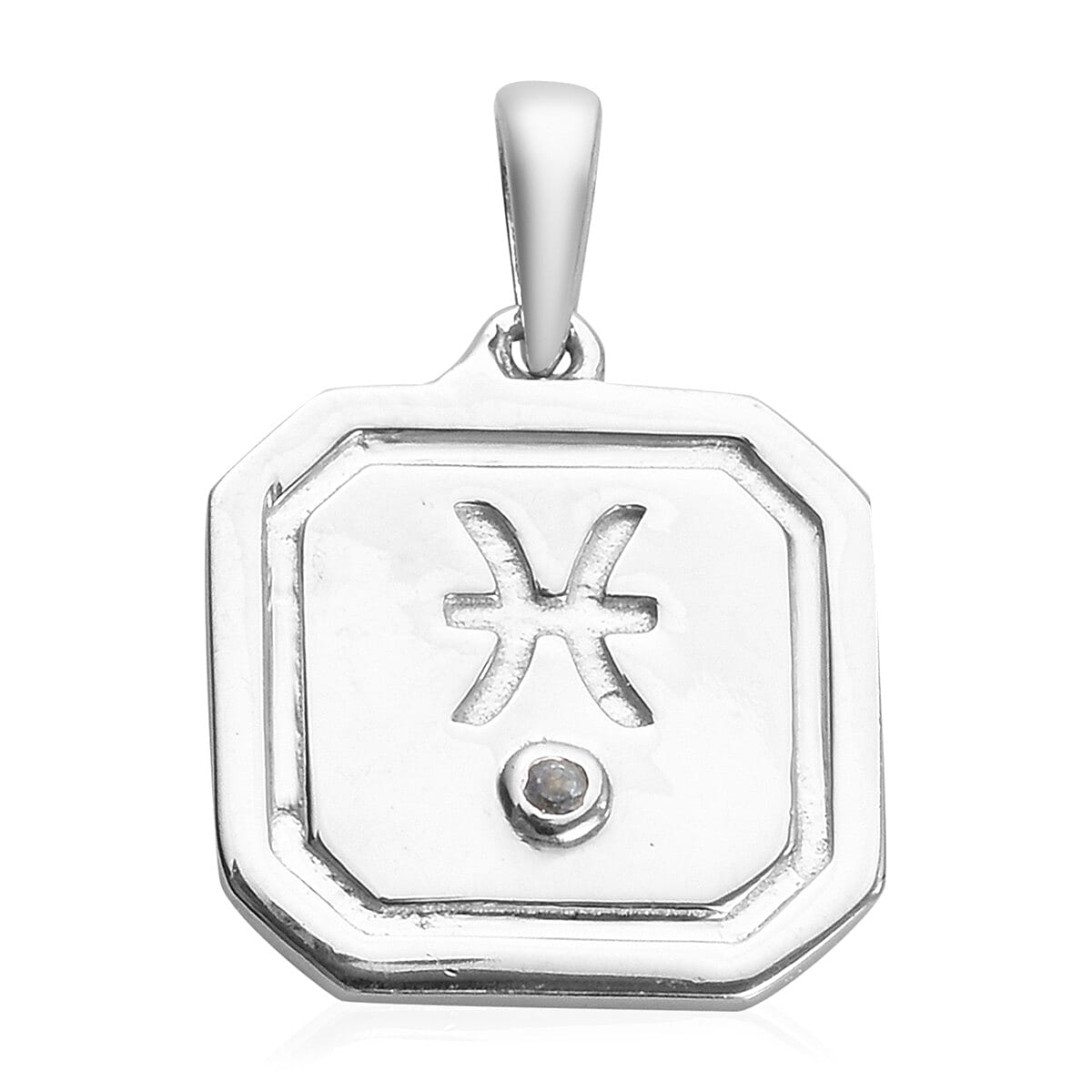 Aquamarine Pisces Zodiac Pendant in Yellow Gold and Platinum Overlay Sterling Silver