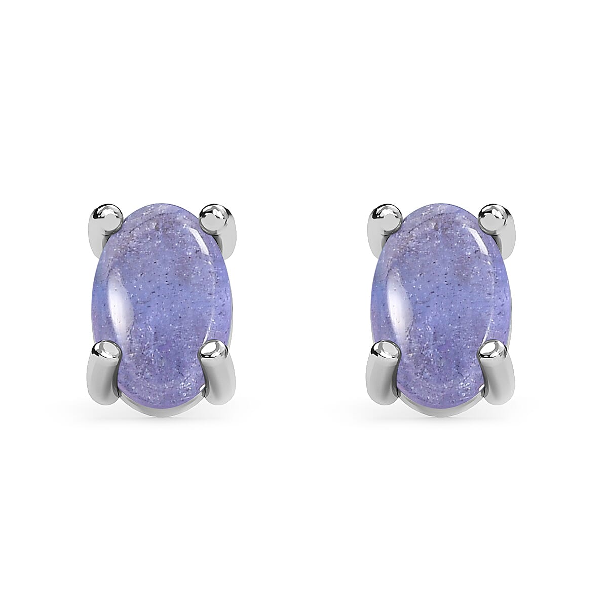 Tanzanite Solitaire Stud Earrings (with Push Back) in Sterling Silver 1.50 Ct.