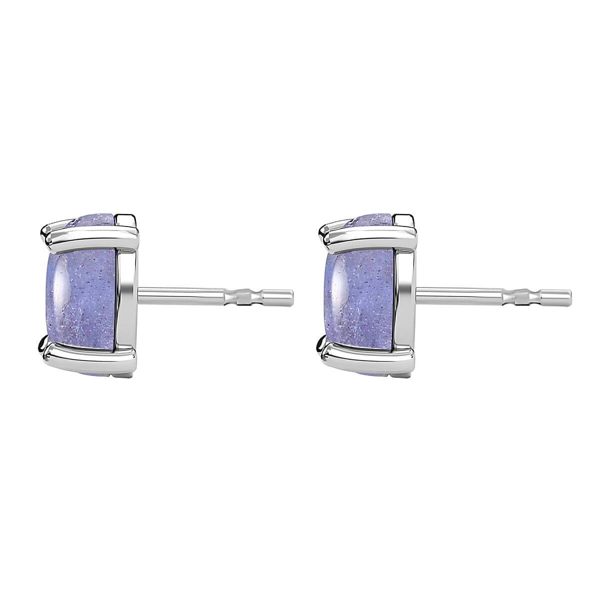Tanzanite Solitaire Stud Earrings (with Push Back) in Sterling Silver 1.50 Ct.