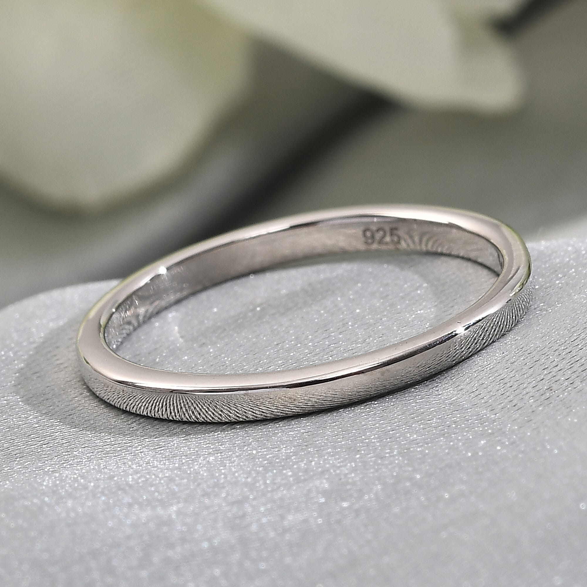 Platinum Overlay Sterling Silver Ring