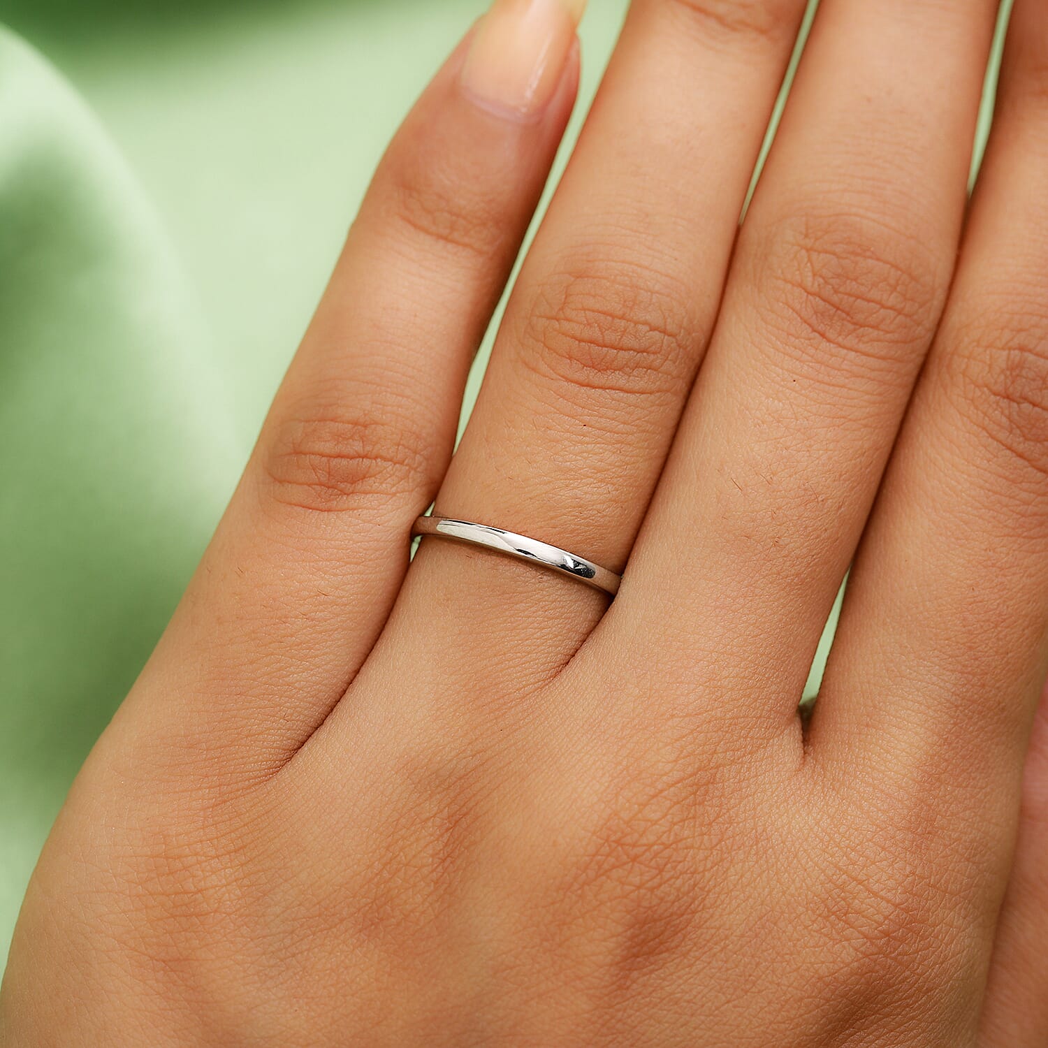 Platinum Overlay Sterling Silver Ring