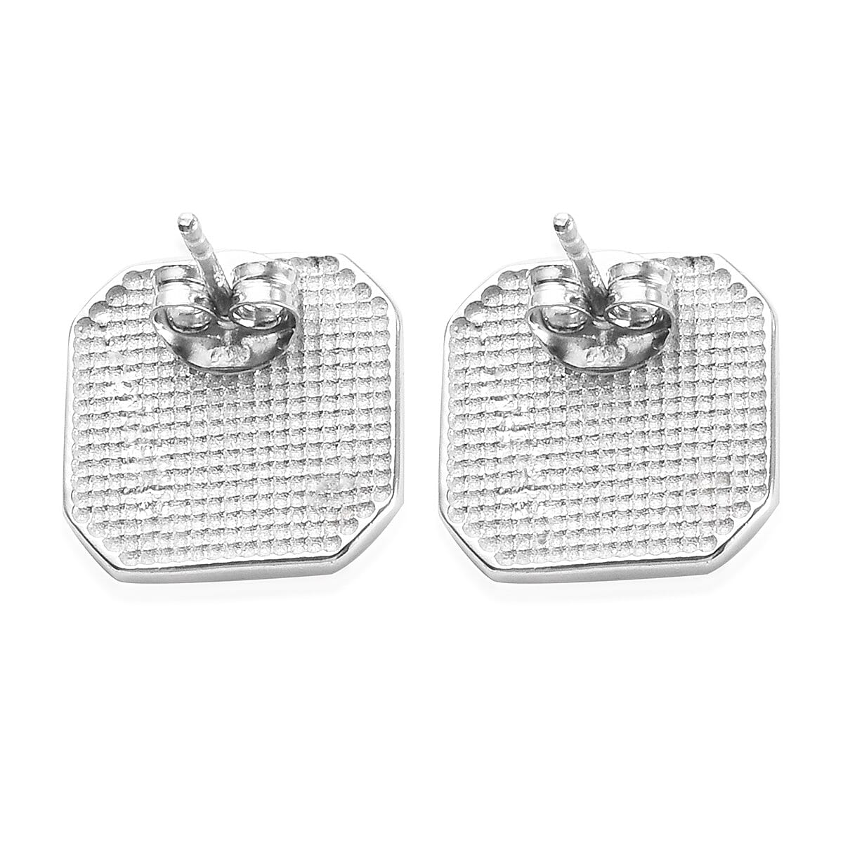 African Ruby (FF) Cancer  Zodiac Stud Earrings (with Push Back) in Yellow Gold and Platinum Overlay Sterling Silver