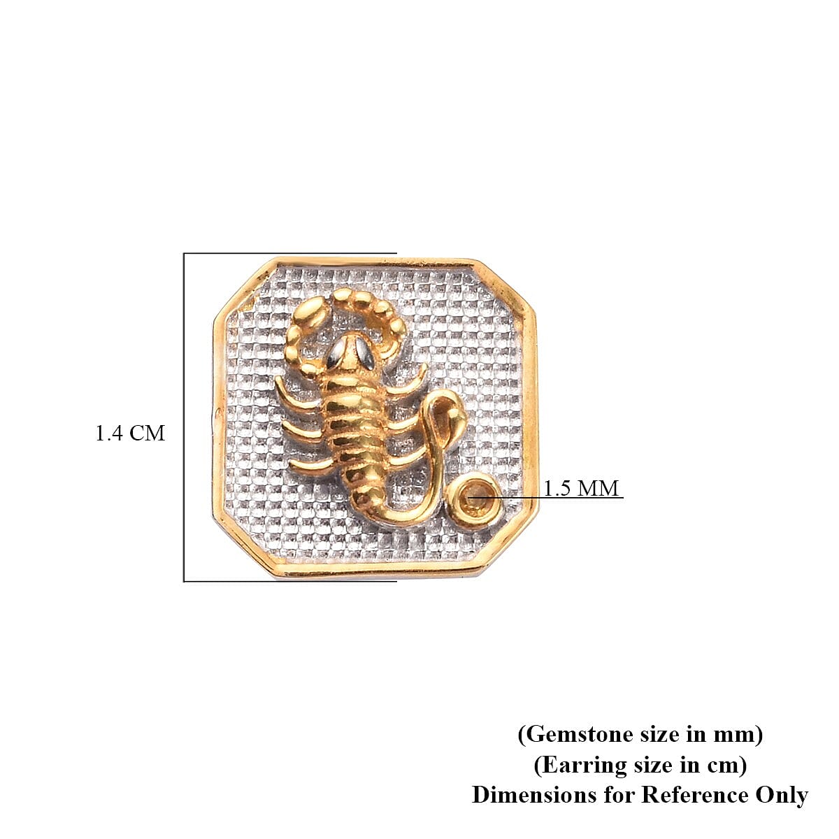 Citrine Scorpio Zodiac Stud Earrings (with Push Back) in Yellow Gold and Platinum Overlay Sterling Silver