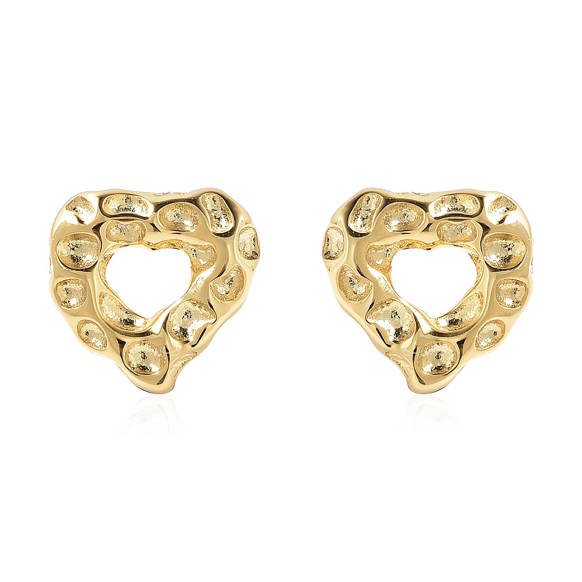 RACHEL GALLEY Yellow Gold Overlay Sterling Silver Heart Stud Earrings