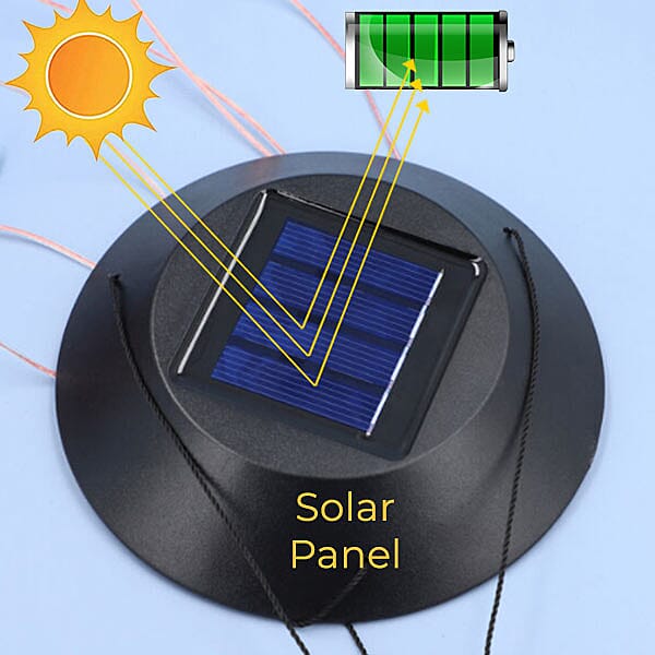 Solar Blue & Red Butterfly LED Wind Chime (Size 65x12.5 cm)