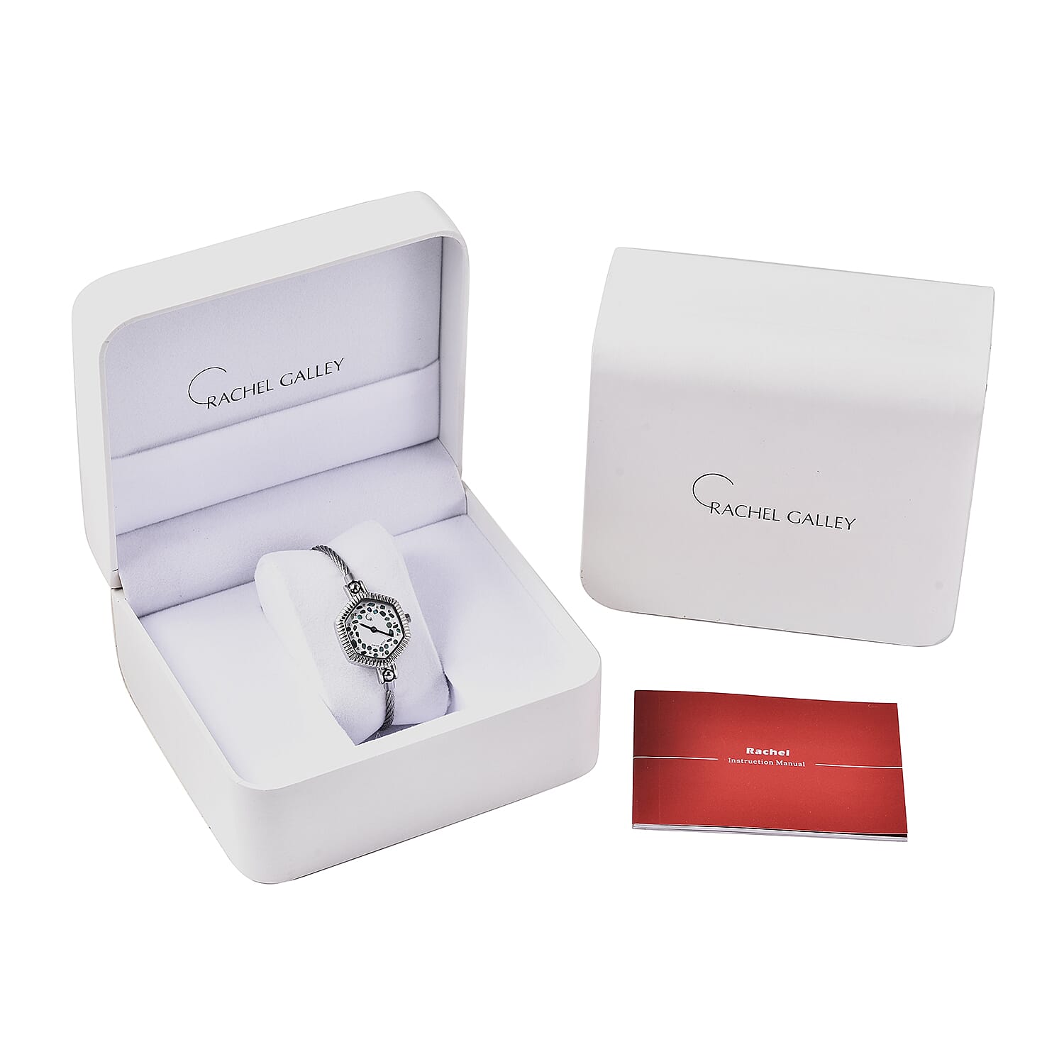 RACHEL GALLEY Swiss Movement 5ATM Water Resistant Lattice Design Abalone Shell Dial Bangle Watch (Size 6.5-7) in Stainless Steel