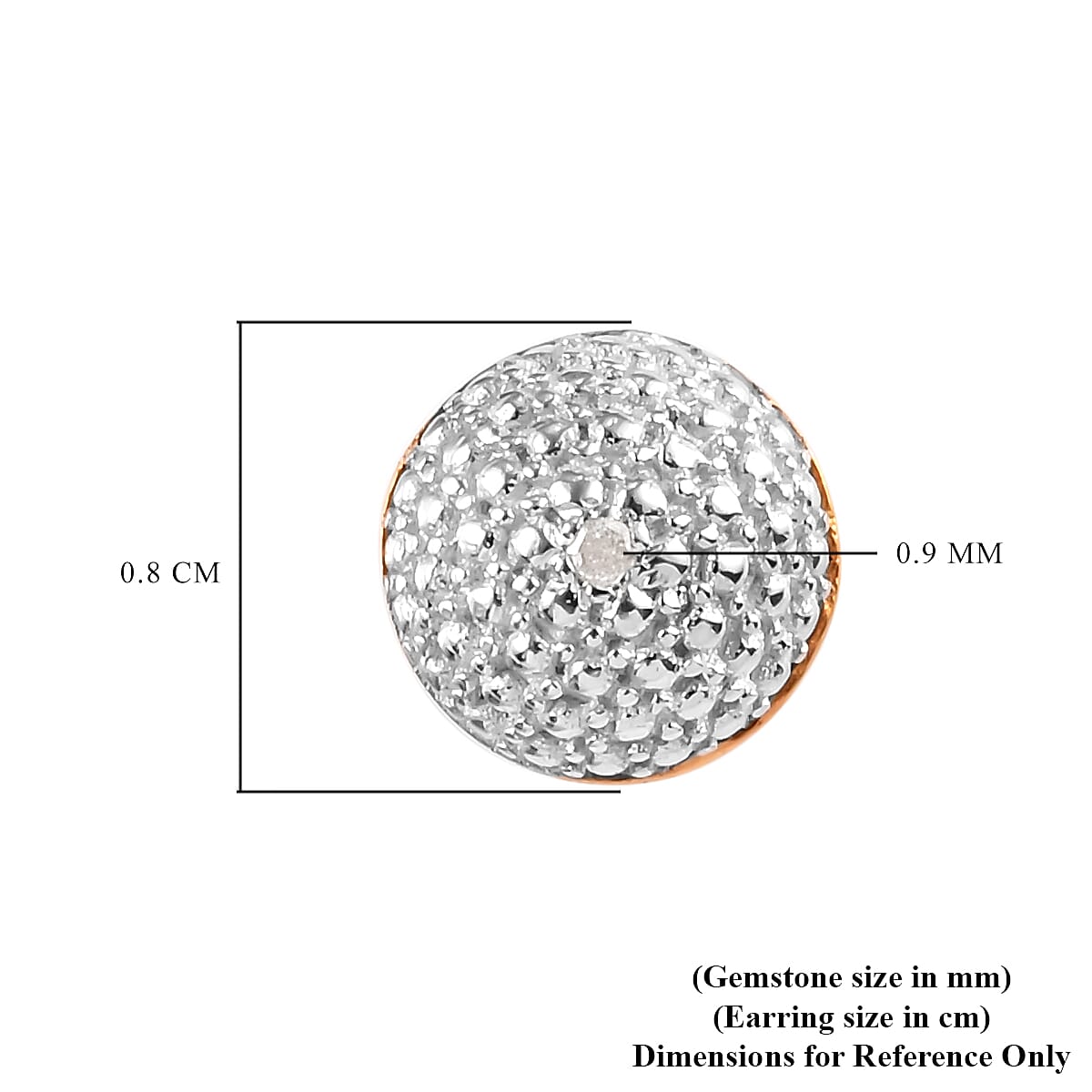 Diamond Stud Earrings (with Push Back) in 14K Gold Overlay Sterling Silver