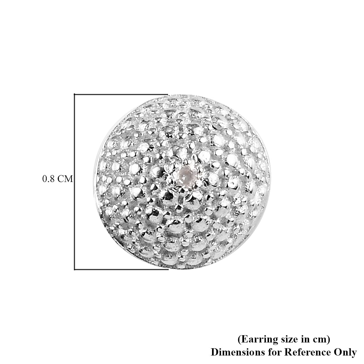 Diamond Stud Earrings (with Push Back) in Platinum Overlay Sterling Silver