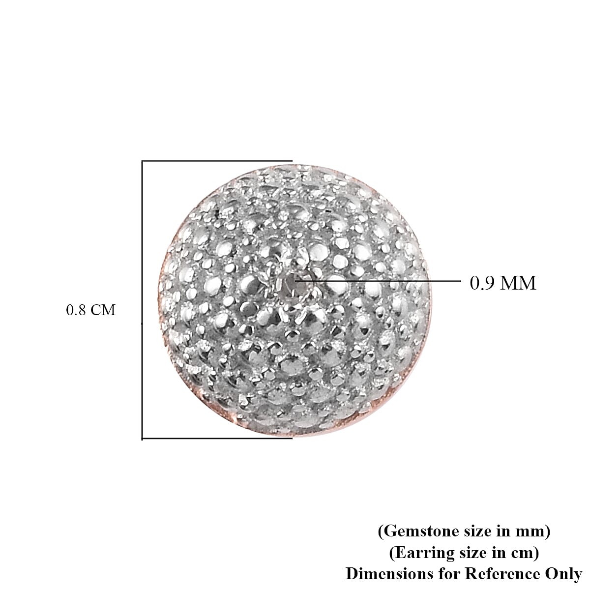 Diamond Stud Earrings (with Push Back) in Rose Gold Overlay Sterling Silver