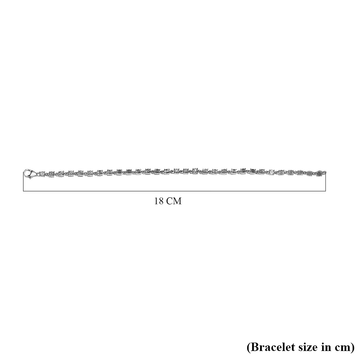 D'Joy Natural White Diamond Bracelet (Size 7) with Lobster Clasp in Platinum Overlay Sterling Silver