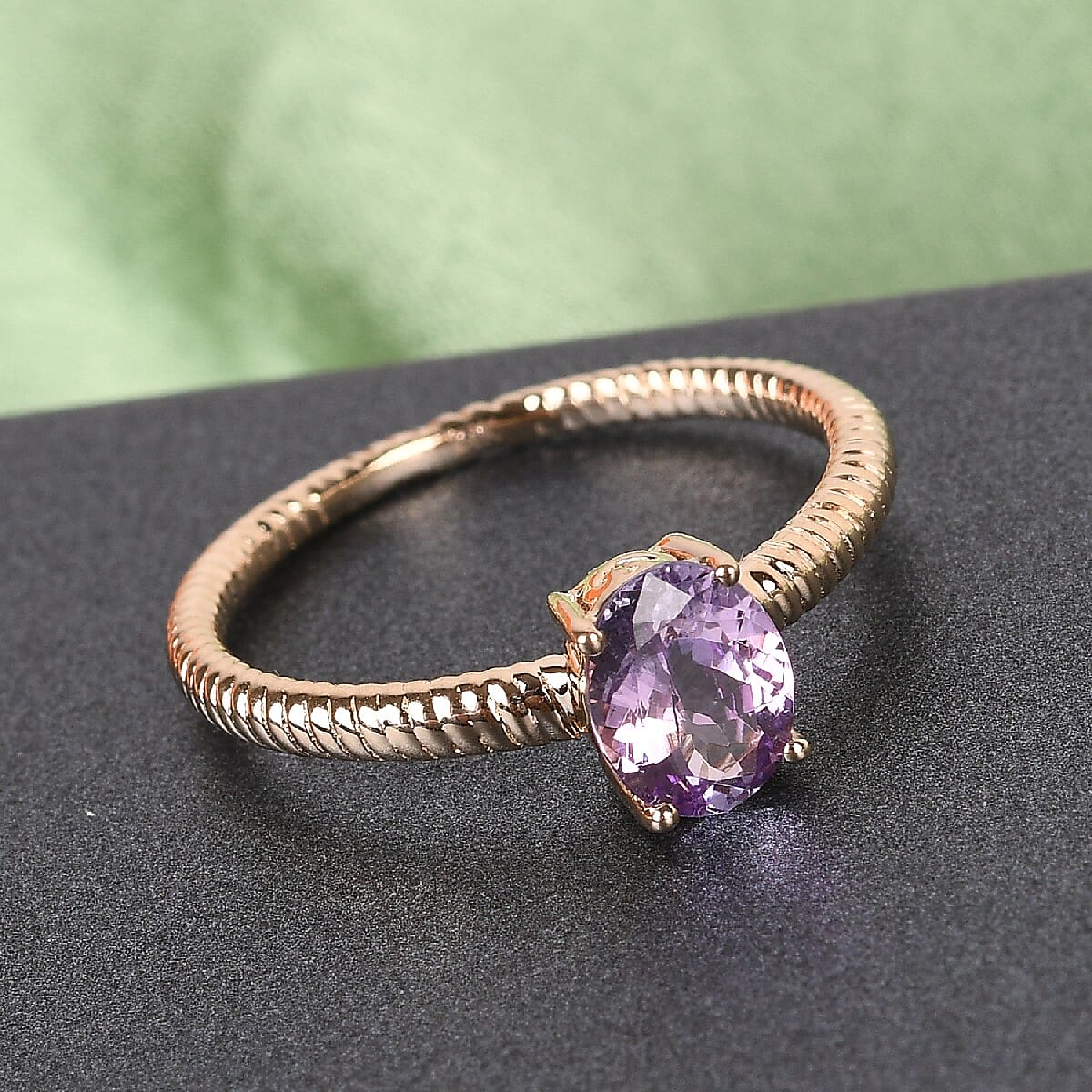 14K Yellow Gold  Pink Tanzanite Ring 1.15 Ct.