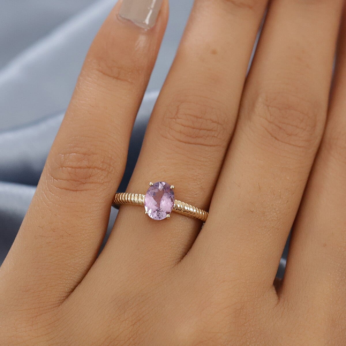 14K Yellow Gold  Pink Tanzanite Ring 1.15 Ct.