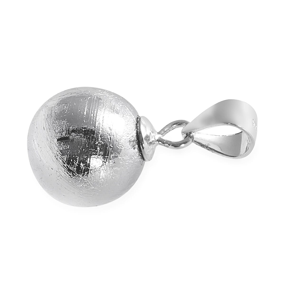 Meteorite Bead Pendant in Rhodium Overlay Sterling Silver 22.000  Ct.