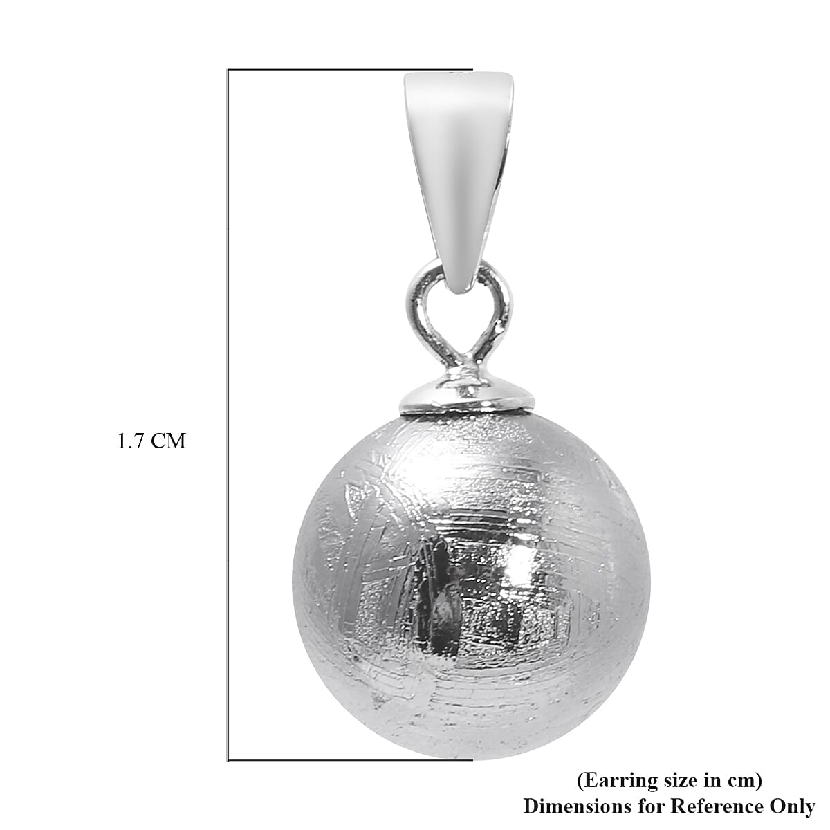 Meteorite Bead Pendant in Rhodium Overlay Sterling Silver 22.000  Ct.