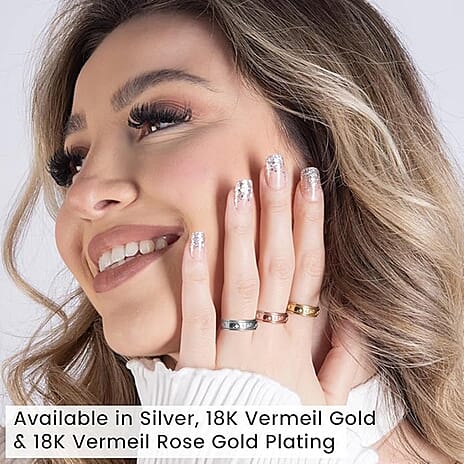 Artisan Crafted Platinum Overlay Sterling Silver Moon & Star Spinner Ring, Silver Wt. 5.30 Gms