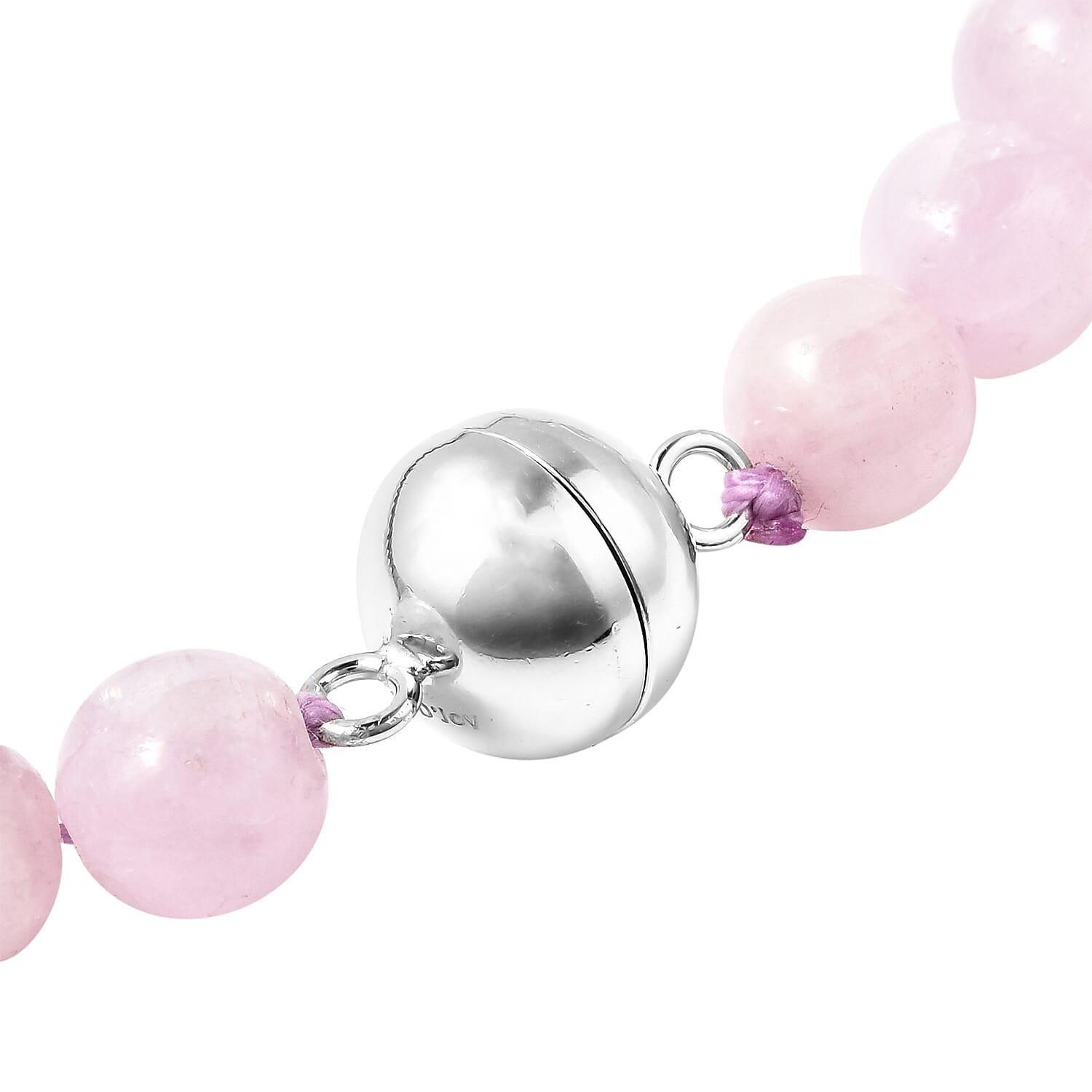 Kunzite Beaded Necklace with Detachable Pendant (Size 20 with Magnetic Lock) in Rhodium Overlay Sterling Silver 522.50 Ct.