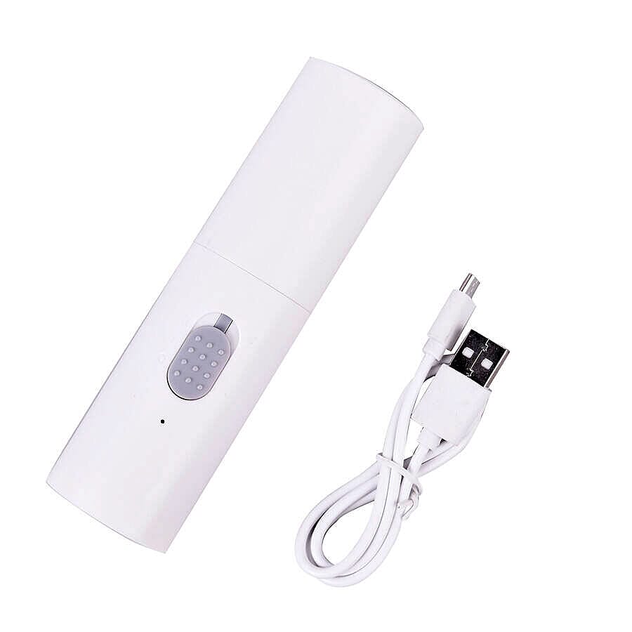 Rechargeable Portable Pocket Fan with 1200mAh Battery Power Bank (Size 3.7x3.7x13.2 cm) -  White