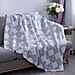 Blue & Grey Check Pattern Fleece Printed Blanket with Horse Stitching (Size: 130x170cm)