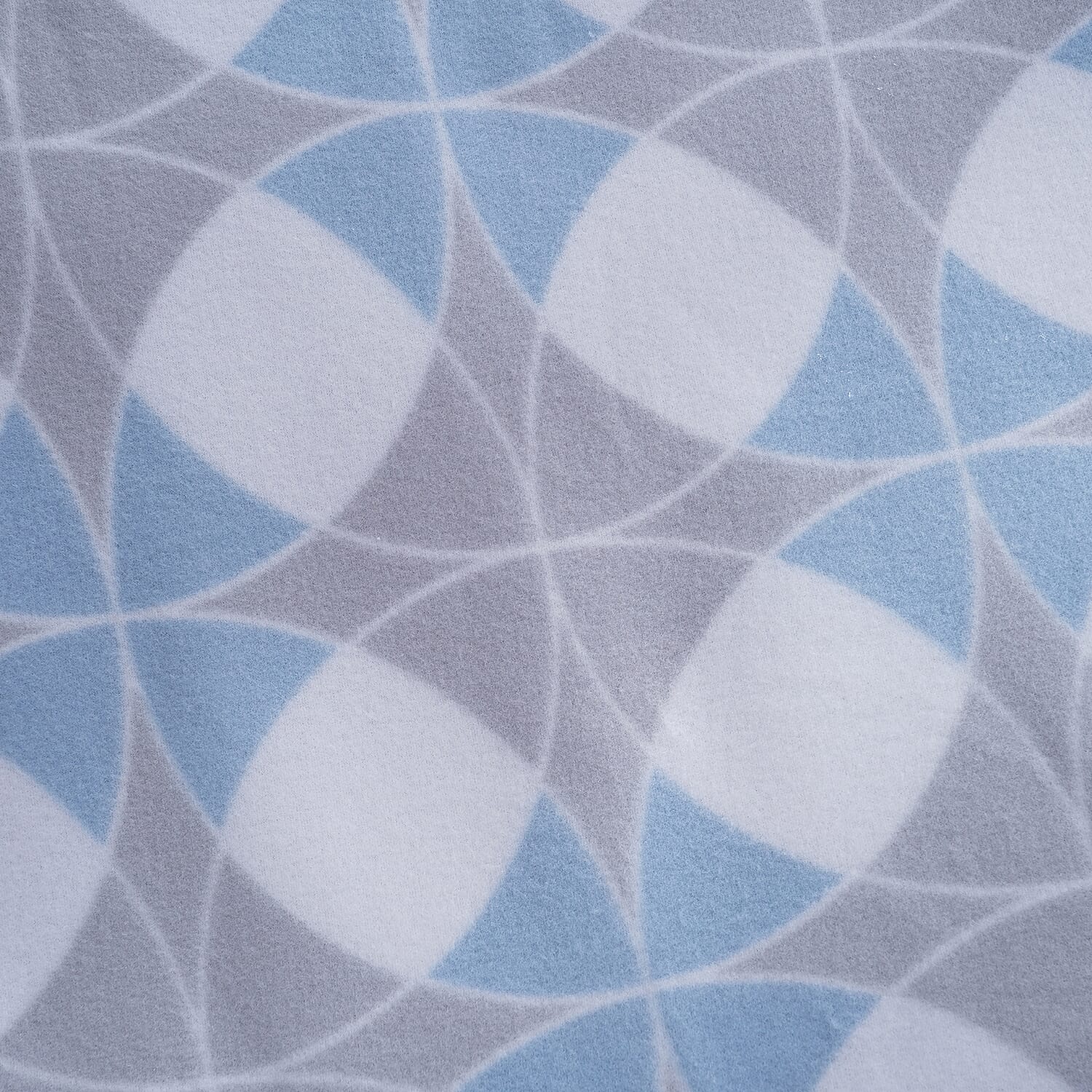 Blue & Grey Check Pattern Fleece Printed Blanket with Horse Stitching (Size: 130x170cm)