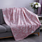 Fleece Printed Blanket with Horse Stitching (Size: 130x170cm) - Dusty Pink & White